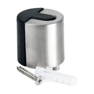 Odbojnik do drzwi przykręcany JING fi40x40mm SS304 czarna guma