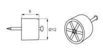 Wspornik półki #128 brąz fi12x8mm z gwoździem - 2