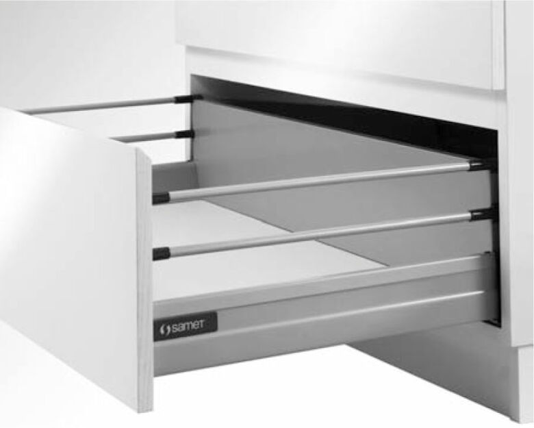 Szuflada Smart Box z hamulcem 500mm 2xreling srebrna