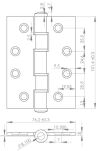 Zawias SQUARE 102x76x3mm SS304 - 3