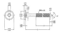Śruba M6x70mm nikiel - 2