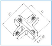 Łącznik szkła PASSION 4 90st 4-6mm zamknięty aluminium - 2