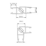 Uszczelka do kabiny prysznicowej S-5711 12mm biały magnes 2,4m - 2