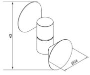 Zawias unoszący UV/Glue fi24mm szkło 6-10mm SS304 szczotkowana - 3