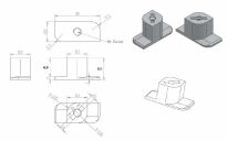 Mocowanie półki do lameli ściennych 6,5mm bez wiercenia ACU - 6