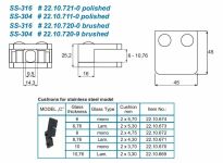 Zacisk szkła SQUARE 6-10,76mm SS316 stal polerowana - 3