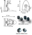 Zawias do drzwi szklanych 4-6mm BADGE przelotowy lewy aluminium - 3