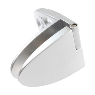 Zawias do drzwi szklanych 4-6mm BADGE przelotowy lewy aluminium