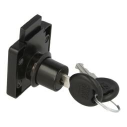 Zamek meblowy kwadratowy SISO X850 fi19x22mm jeden numer klucza D20 CK czarny