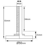 Stopka meblowa TIME M10x34mm fi50 - 3