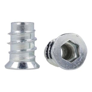 Mufa wkręcana z kołnierzem M6x15mm jasny ocynk