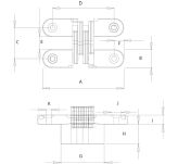 Zawias do blatów składanych stołu VICI 60x13mm 180st SS - 6