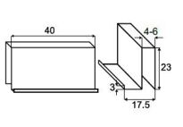 Uchwyt drzwi szklanych SISO 23x40mm 4-6mm czarny - 3