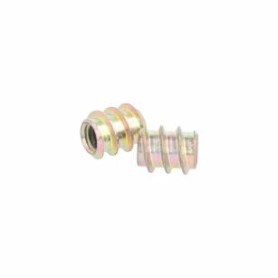 Mufa wkręcana bez kołnierza M6x12mm C żółty ocynk bez wcięcia