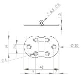 Zawias FLAP fi30x1,5mm stal brązowione - 3