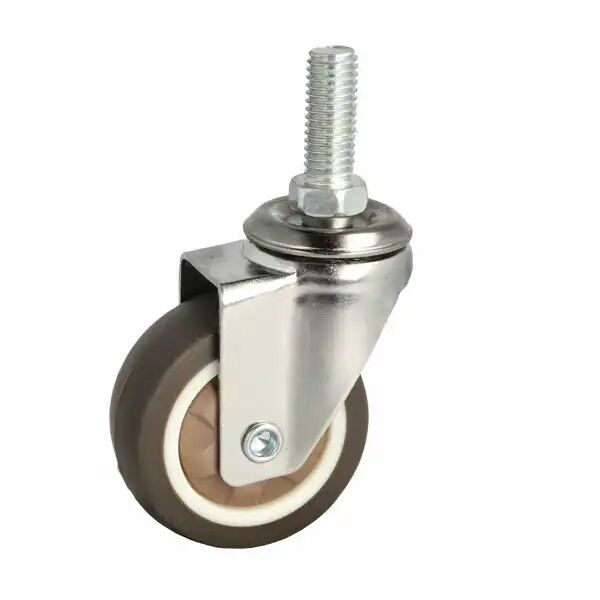 Kółko meblowe fi50 NERO gumowe z trzpieniem gwintowanym M10x25mm