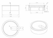 Przepust do kabli drewniany SISO fi80x23mm wiśnia surowa - 4
