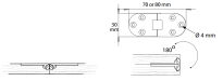 Zawias mosiężny do stołu z blatem rozkładanym 30x72x2mm nikiel szczotkowany - 3