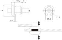Zamek wciskany SISO MINI fi12x10mm klucz tabularny - 3