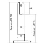 Noga do kabiny toaletowej WC SILVA 18mm H150mm SS304 - 2