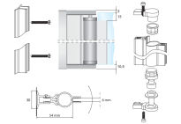 Zawias parawanowy do kabiny prysznicowej 2,1m szkło 6mm aluminium - 3