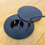 Gniazdo zasilające z ładowarką 2xUSB (A+C) fi80mm czarne - 7