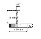 Stopka meblowa ALPHA M10x34mm fi60 - 3