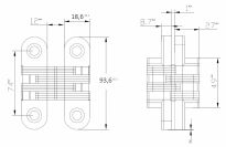 Zawias do blatów składanych stołu VICI 95x19mm 180st SS - 6