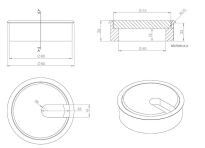 Przepust do kabli drewniany SISO fi80x23mm dąb surowy - 3