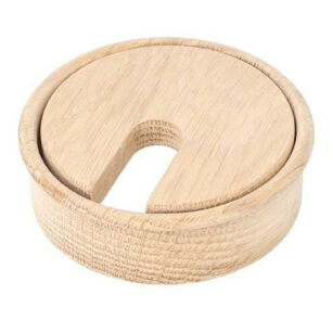 Przepust do kabli drewniany SISO fi80x23mm dąb surowy