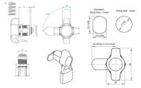 Zamek krzywkowy na kłódkę SISO CAM 300P 90st z gwintem 20mm chrom A04 - 4