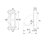 Wieszak MARS S/mat chrom/76x20x13,5mm - 3