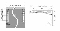 Wspornik półki składany SS304 Cichy Domyk 314mm - 7