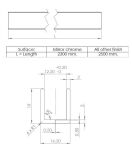 Profil U H19xS17mm do szkła 12mm  polerowany długość 2,4m - 2