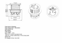 Gniazdo zasilające z ładowarką 2xUSB (A+C) fi60mm czarne - 4