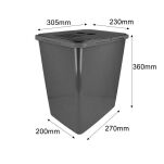 Zestaw koszy MERIL szary Z NAKLEJKAMI 2x20L+2x8L - 5