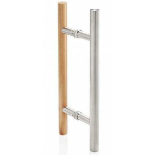 Pochwyt do drzwi sauny DRAVA fi32x500mm dwustronny SS304 drewno bukowe