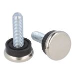Stopka meblowa NORFOLK M8x25 fi23 stal niklowana, czarna - 2