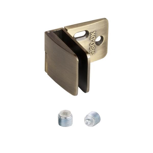 Zawias do drzwi szklanych 4-6mm SQUARE przelotowy lewy brązowy