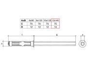 Wspornik półki wpuszczany stalowy fi12x140mm - 3