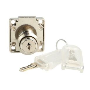 Zamek meblowy kwadratowy SISO X850 fi19x22mm jeden numer klucza D20 transparentny