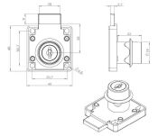 Zamek meblowy kwadratowy SISO X850 fi19x22mm prawy Master J11 HCK - 4