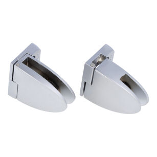Zawias do drzwi szklanych 4-6mm BADGE krótki aluminium KOMPLET
