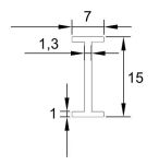 Profil H do łączenia szkła 12mm 3m - 2