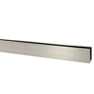 Profil U 2,05x19x14,3mm do szkła 10mm Alu szczotkowany 3m