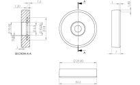 Ślizgacz teflonowy na wkręt fi30x7mm - 4