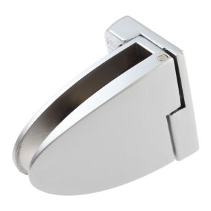 Zawias do drzwi szklanych 4-6mm BADGE krótki przelotowy prawy aluminium