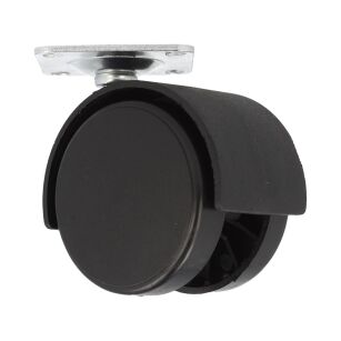 Kółko meblowe fi50 czarne tworzywowe z płytką montażową 32x32mm