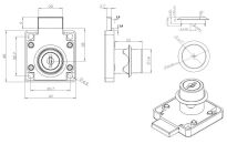 Zamek meblowy kwadratowy SISO X850 fi19x22mm Master J11 MIC HCK czarny - 5