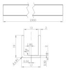 Profil U H19xS17mm do szkła 12mm chrom lustro długość 2,3m - 2